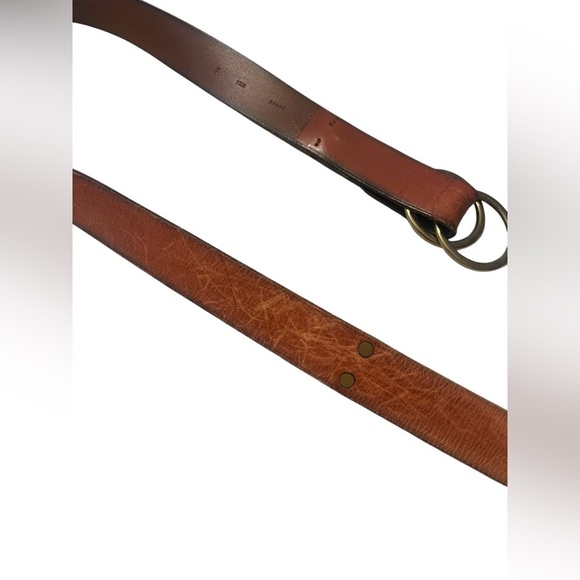 Ralph Lauren Tan Brown Leather Double-Ring Belt main image 4